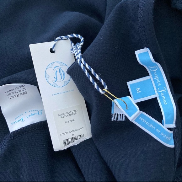 NWT Draper James Solid Tulip Long Sleeve Ponte Dress in Nassau Navy Sz Medium - Picture 12 of 12